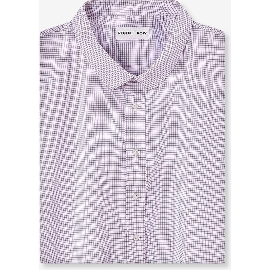 Regent Row Big And Tall Stanton Shirt Short Sleeve Button Down In White-pink-microcheck-35