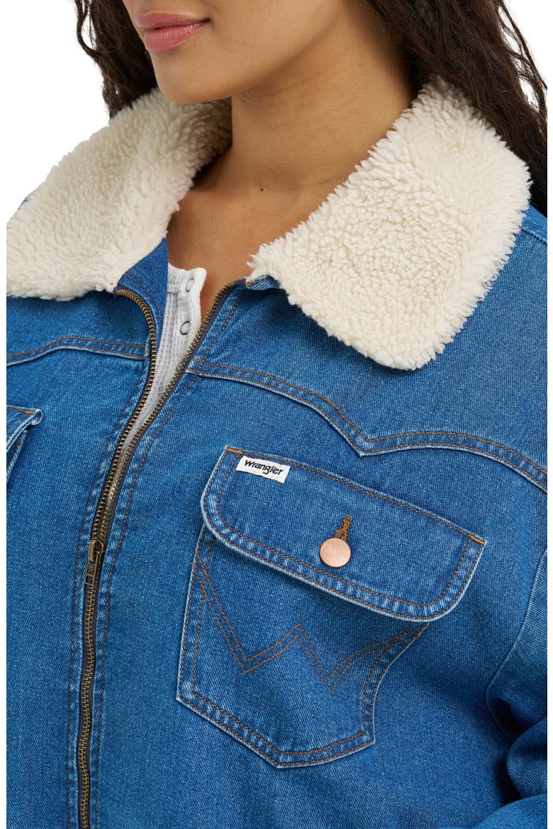 Oversize Denim Bomber Jacket, Alternate, color, AZURITE