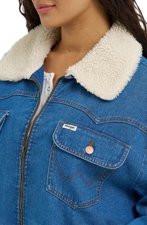 Wrangler Oversize Denim Bomber Jacket In Blue
