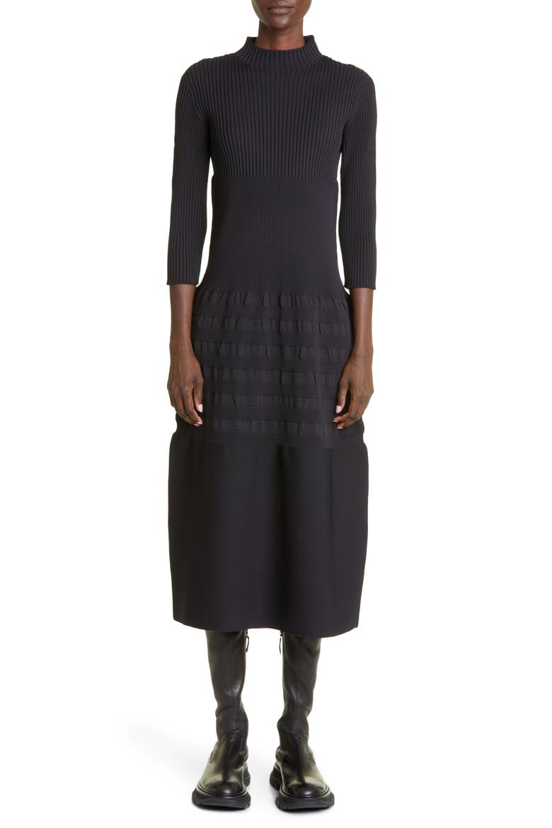 Eolion Dress 1 A-Line Sweater Dress, Main, color, BLACK
