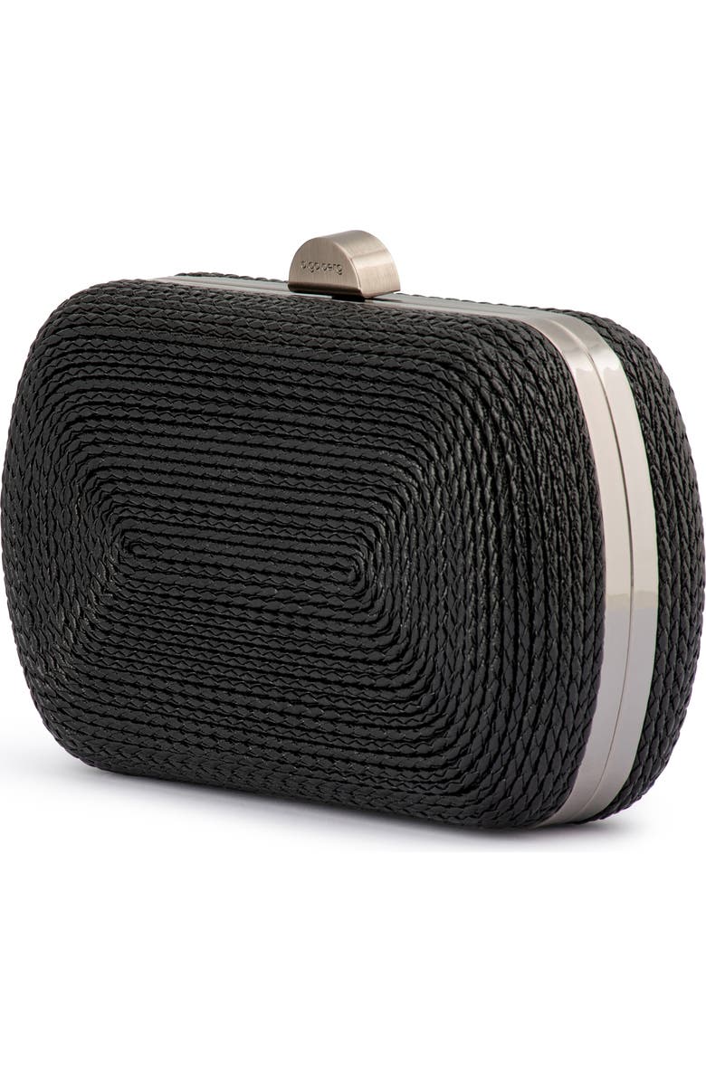 Olga Berg Martina Rope Clutch, Alternate, color, Black