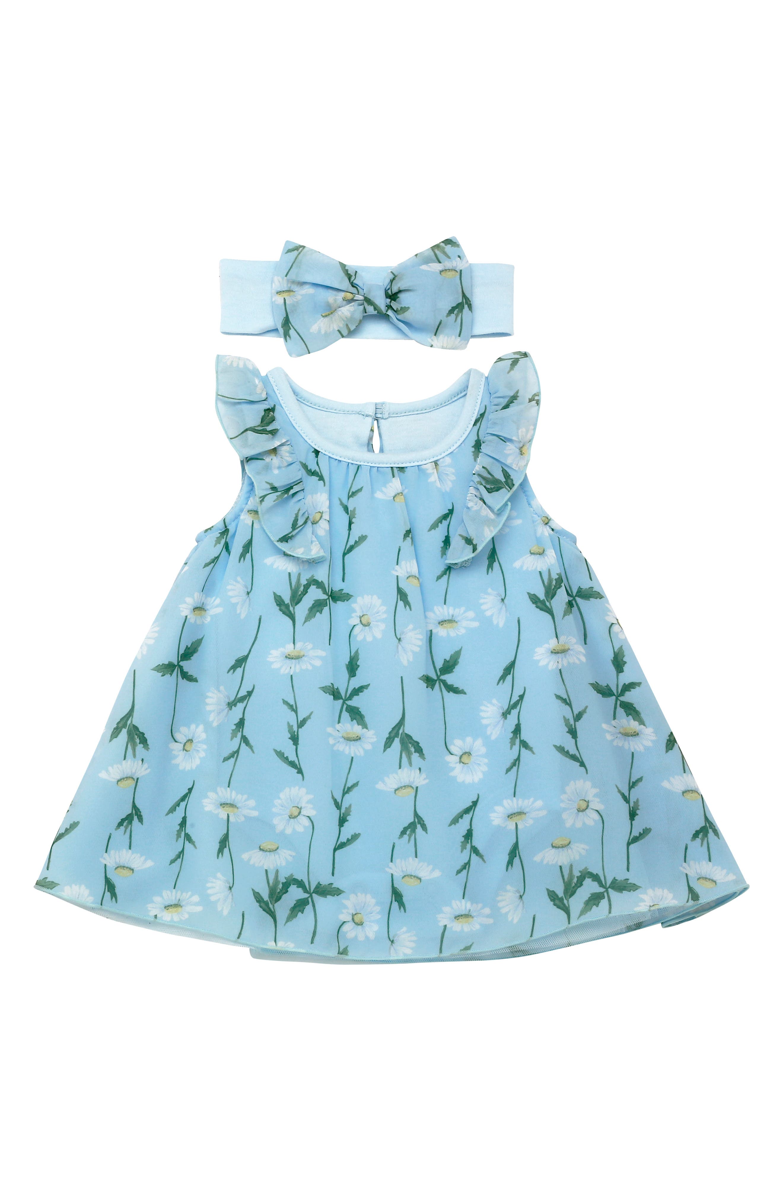 BABY STARTERS Chiffon Sleeveless Dress & Headband Set