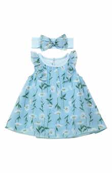 BABY STARTERS Chiffon Sleeveless Dress & Headband Set