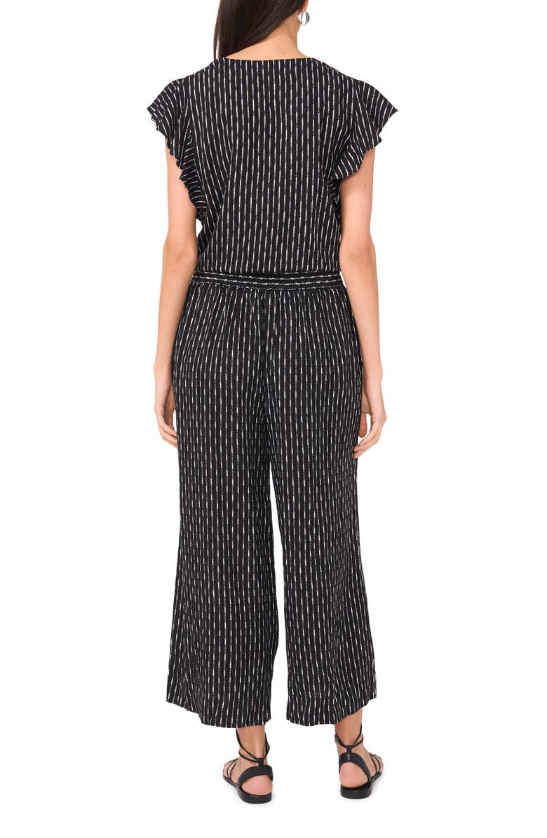 Vince Camuto Print Ruffle Sleeve Top, Alternate, color, Rich Black