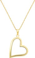 CANDELA JEWELRY 10k Gold Open Heart Pendant Necklace