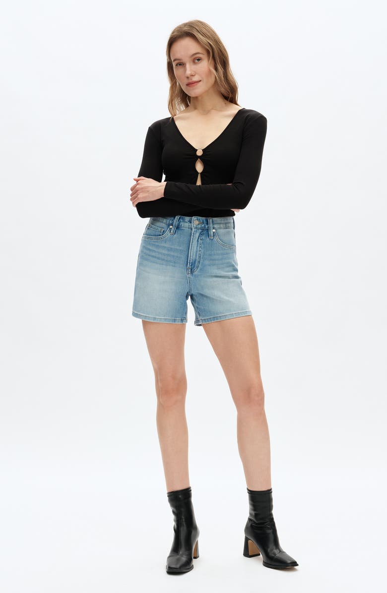 Bayeas Elowen High Waist Denim Shorts, Alternate, color, Light Blue