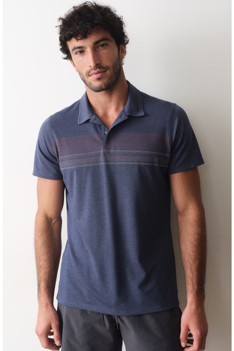 Air Stripe Polo, Alternate, color, VINTAGE INDIGO SUNSET STRIPE