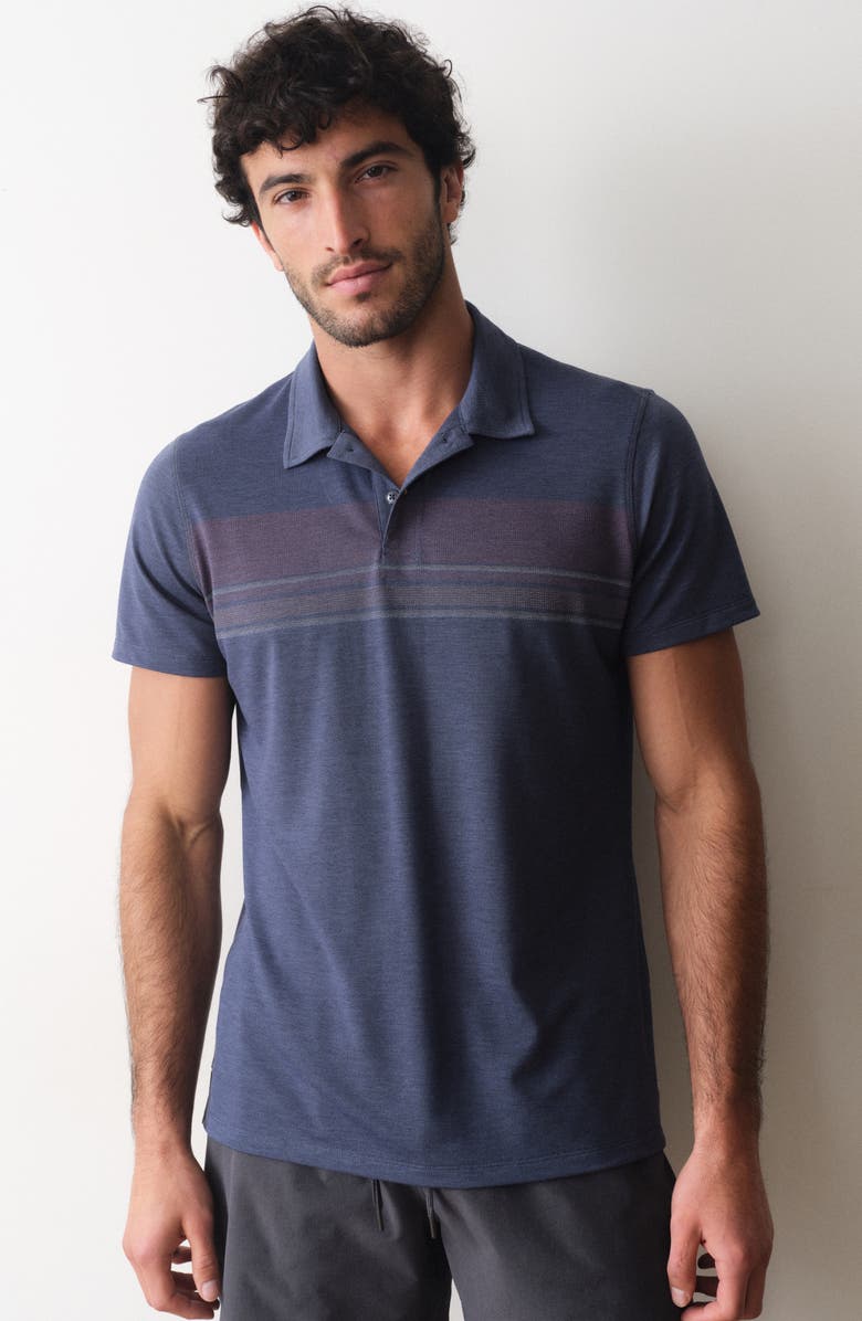 Marine Layer Air Stripe Polo, Alternate, color, Vintage Indigo Sunset Stripe