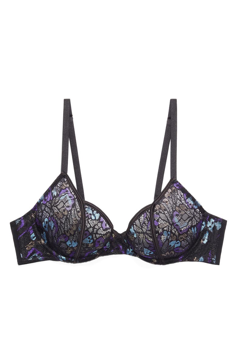 SAVAGE X FENTY Butterfly Wings Unlined Lace Tulip Cup Bra, Main, color, Wave Rider Blue