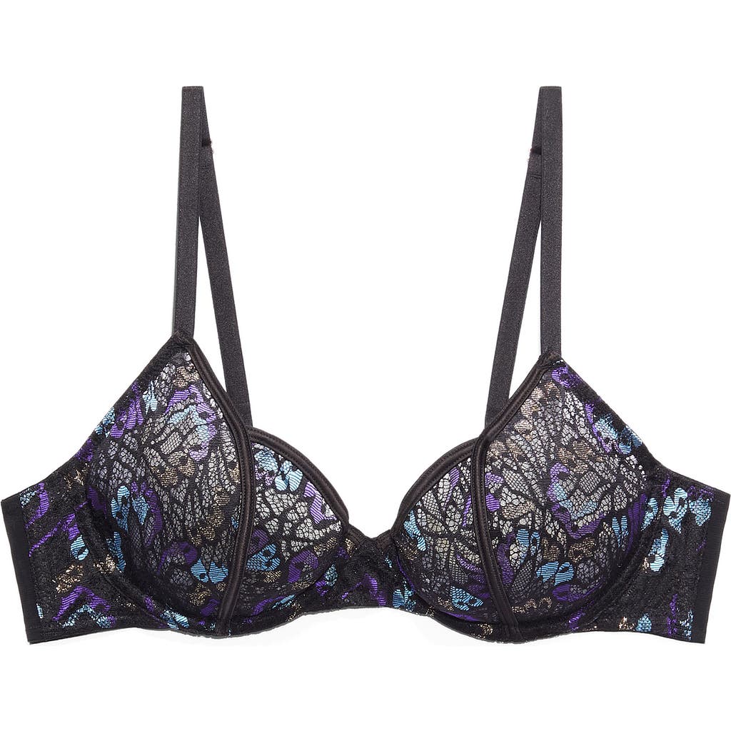 Savage X Fenty Butterfly Wings Unlined Lace Tulip Cup Bra In Black