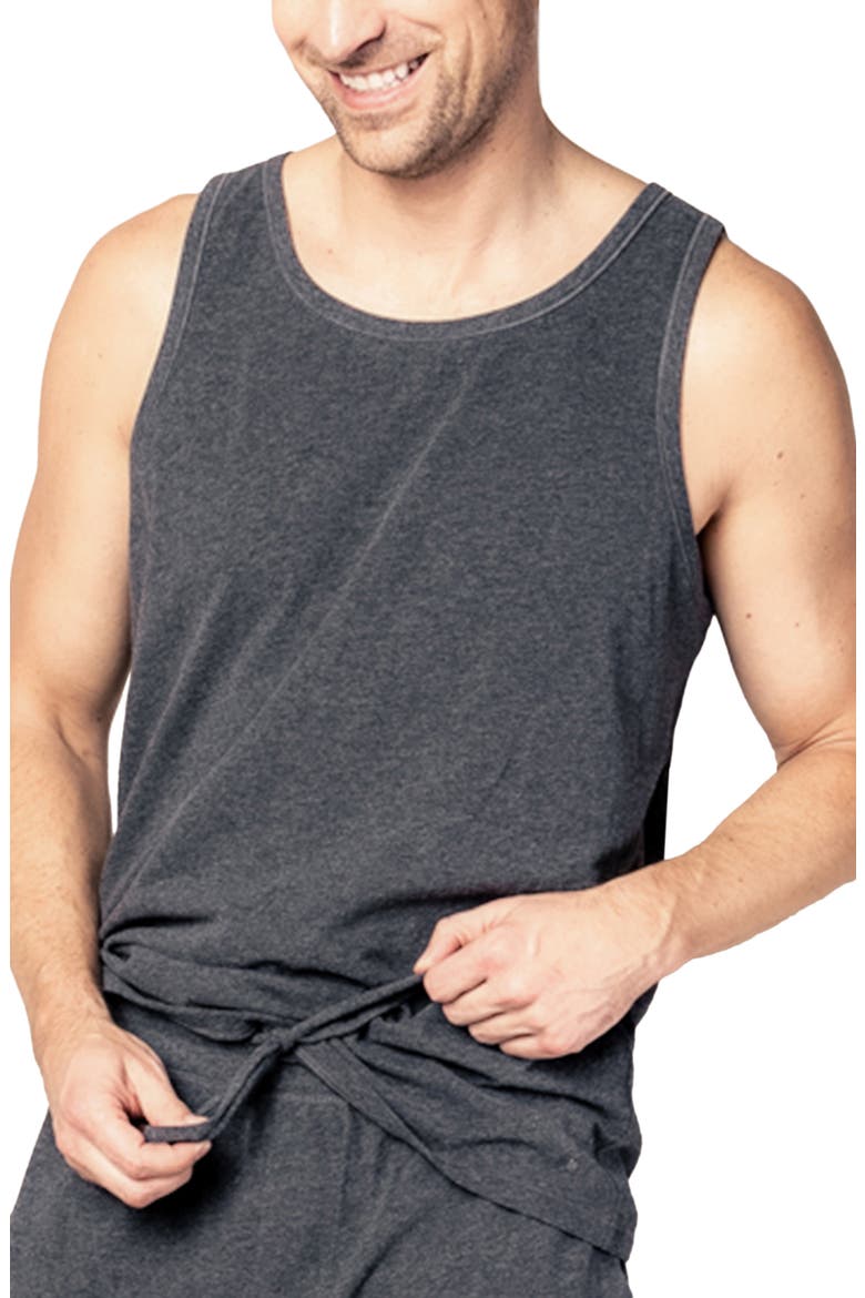 Pima Cotton Sleep Tank Top, Main, color, GREY