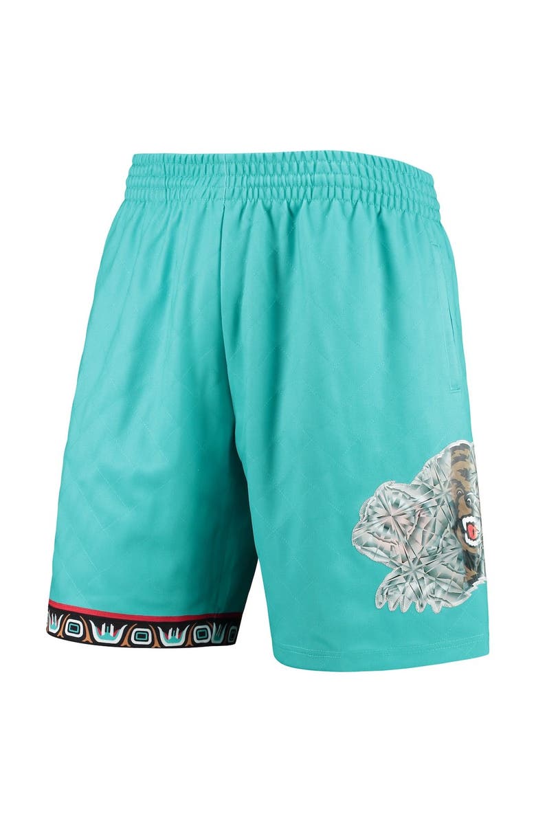 Mitchell & Ness Men's Mitchell & Ness Turquoise Vancouver Grizzlies 1996 Hardwood Classics 75th Anniversary Swingman Shorts, Alternate, color, Turquoise