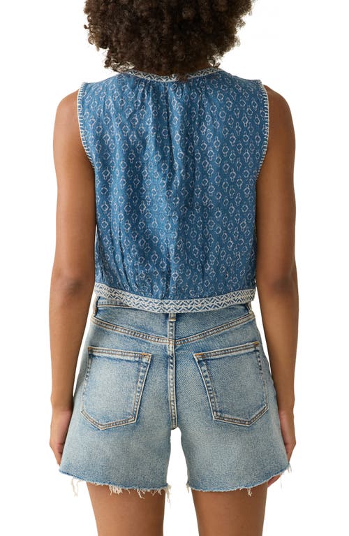 Faherty Isla Denim Crop Tank In Key Largo Blue