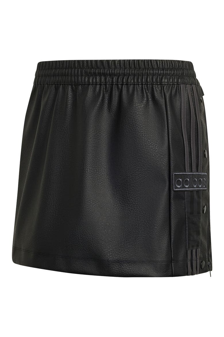 Adibreak Faux Leather Miniskirt, Alternate, color, BLACK/ UTILITY BLACK