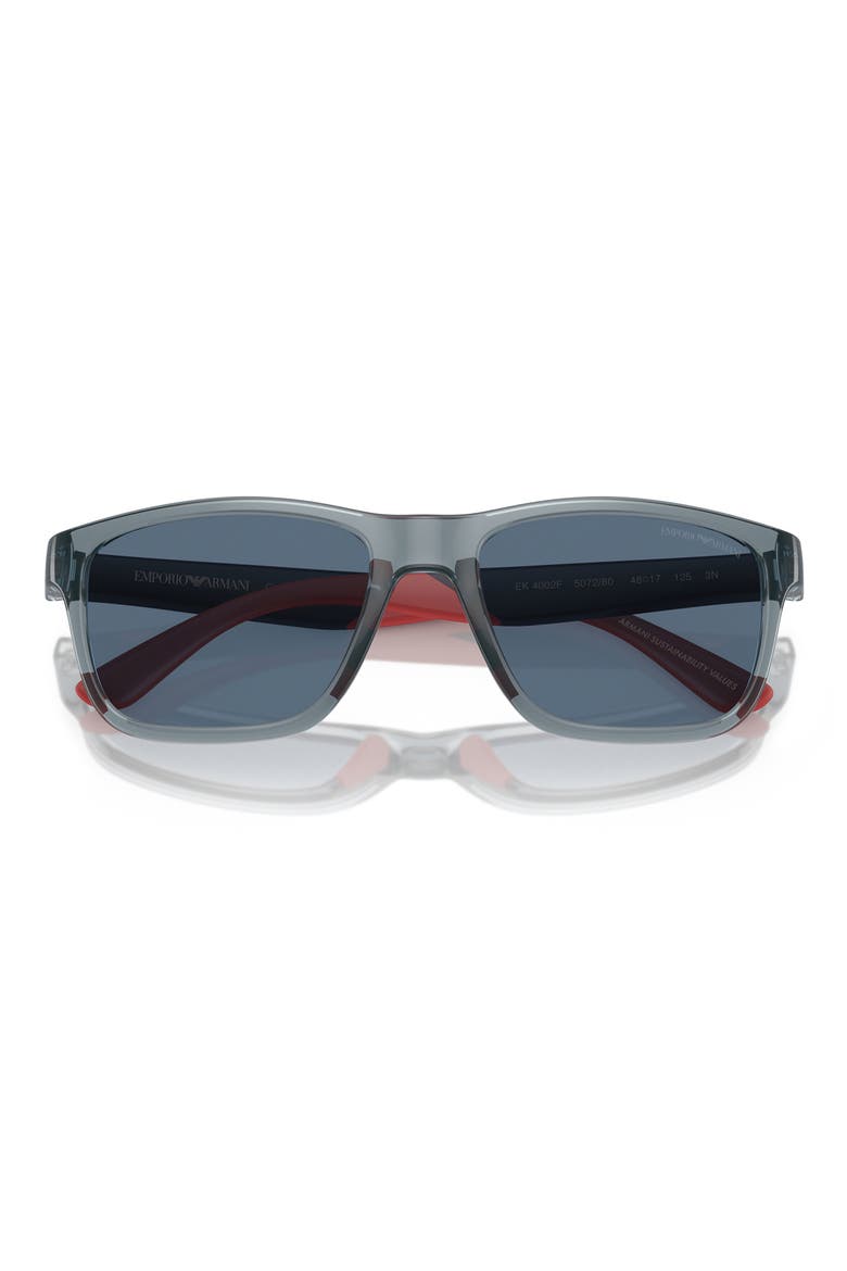 48mm Pillow Sunglasses, Alternate, color, SHINY BLUE / DARK BLUE