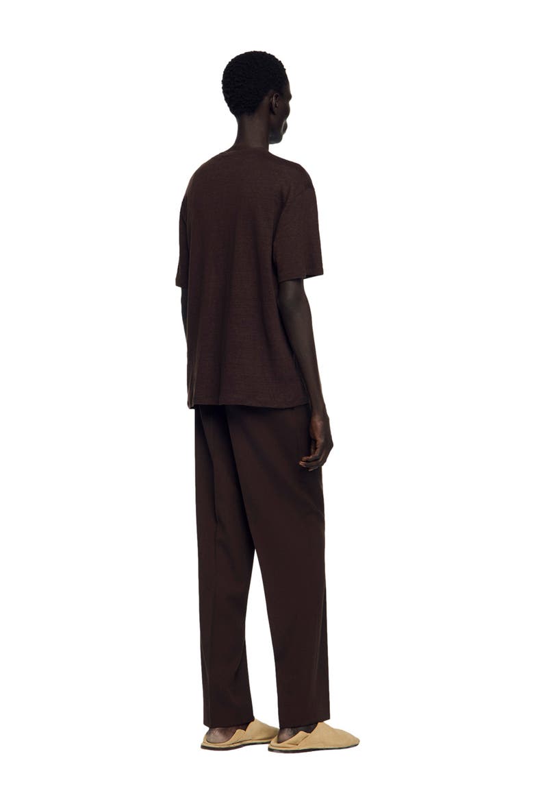 Linen T-shirt, Alternate, color, Black brown