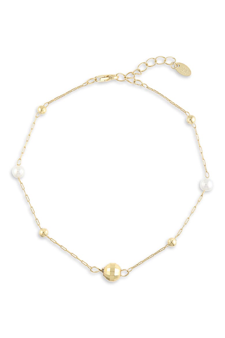 Freshwater Pearl Ball Cluster Line Bracelet, Main, color, GOLD