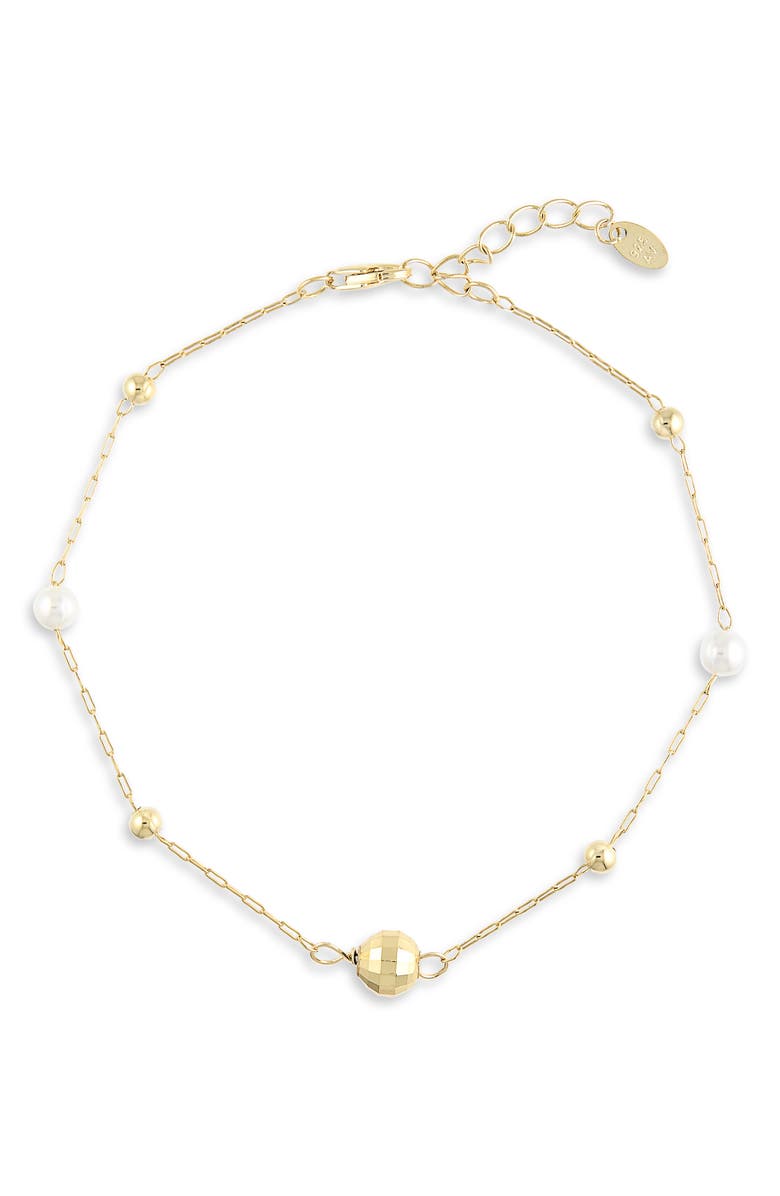 ARGENTO VIVO Freshwater Pearl Ball Cluster Line Bracelet, Main, color, Gold