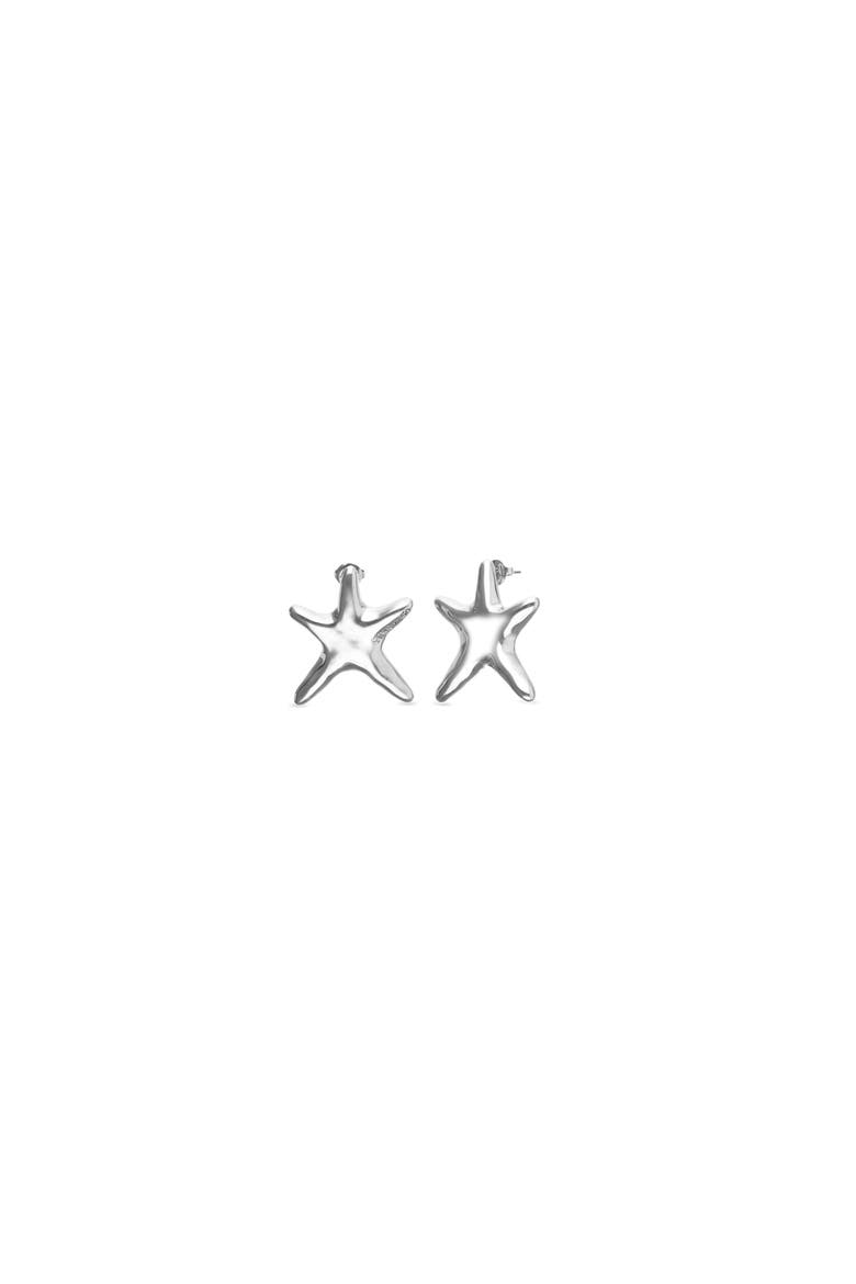 Medium Silver-tone Star Earrings, Alternate, color, Silver