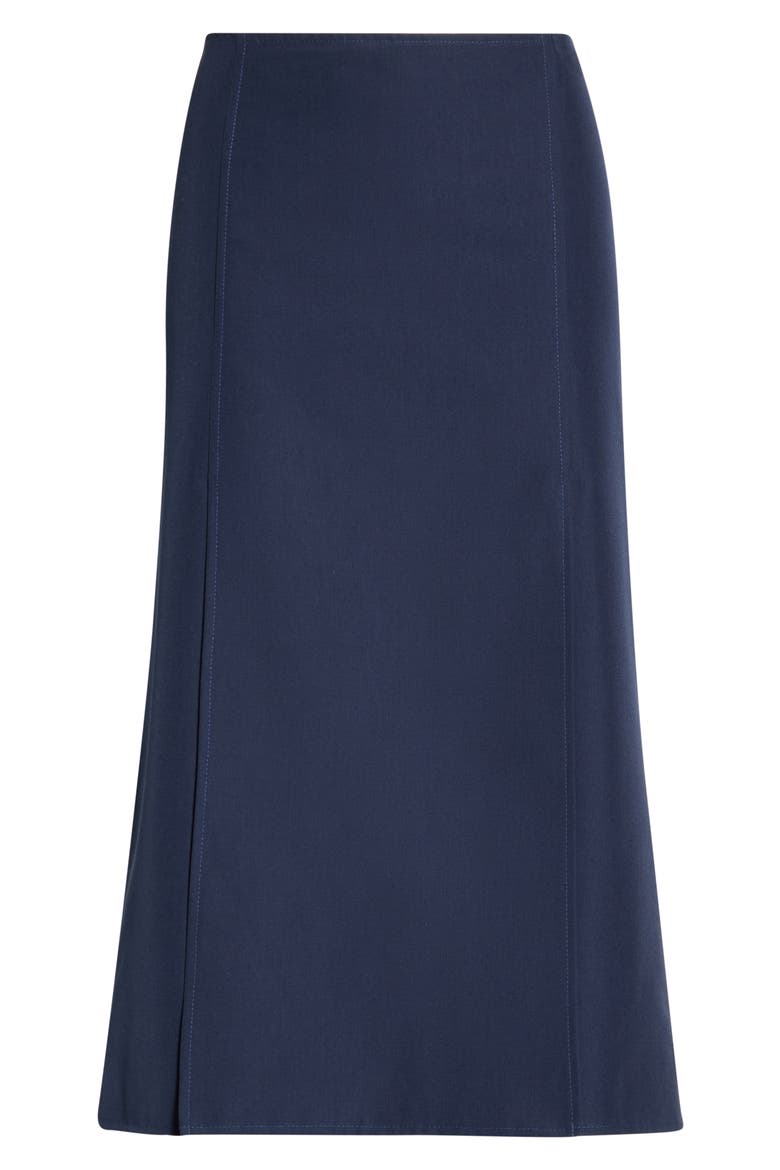Flared Techno Wool Blend Skirt, Main, color, 00B99 BLUBLACK1