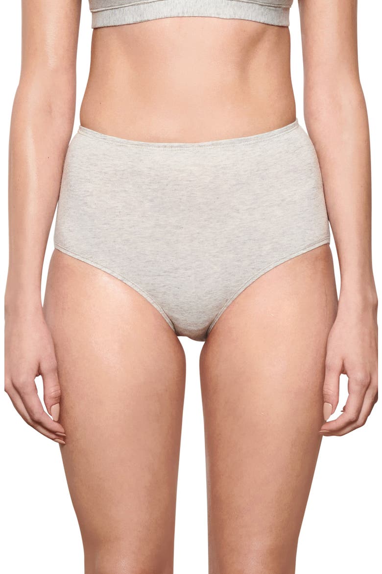 Cotton Stretch Jersey Full Briefs, Main, color, LIGHT HEATHER GREY