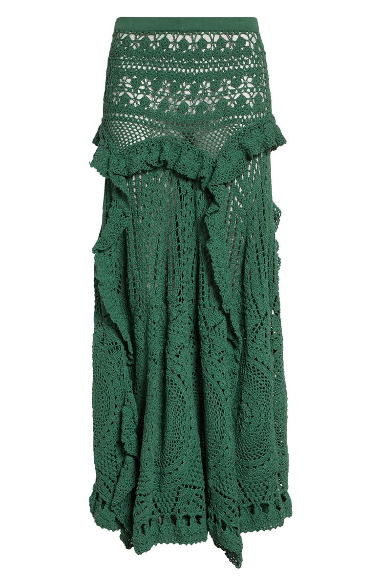 Ulla Johnson Floretta Crochet Maxi Skirt, Alternate, color, Sea Glass