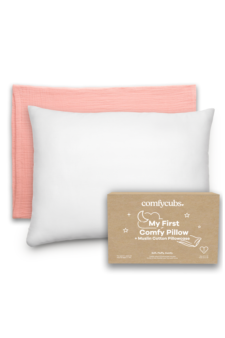 Toddler Pillows with Soft Muslin Pillow Case, Main, color, Blush