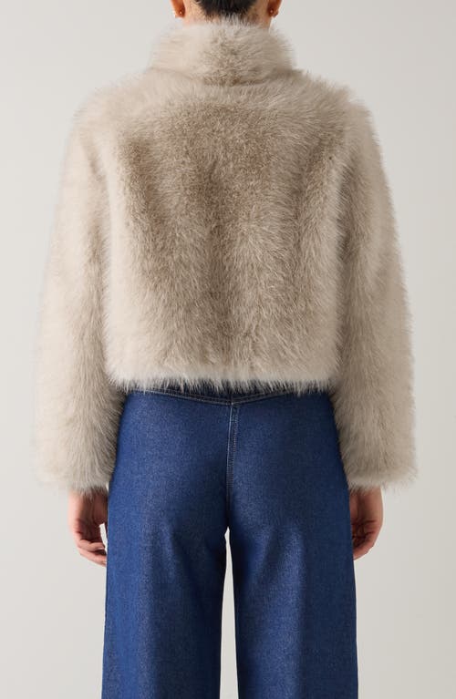 Lk Bennett Noah Faux Fur Coat In Neutral
