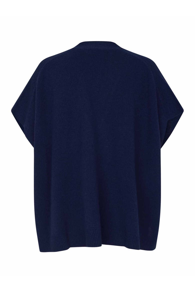 MaLucanne Short Sleeve V-Neck Cardigan, Alternate, color, Navy Blazer
