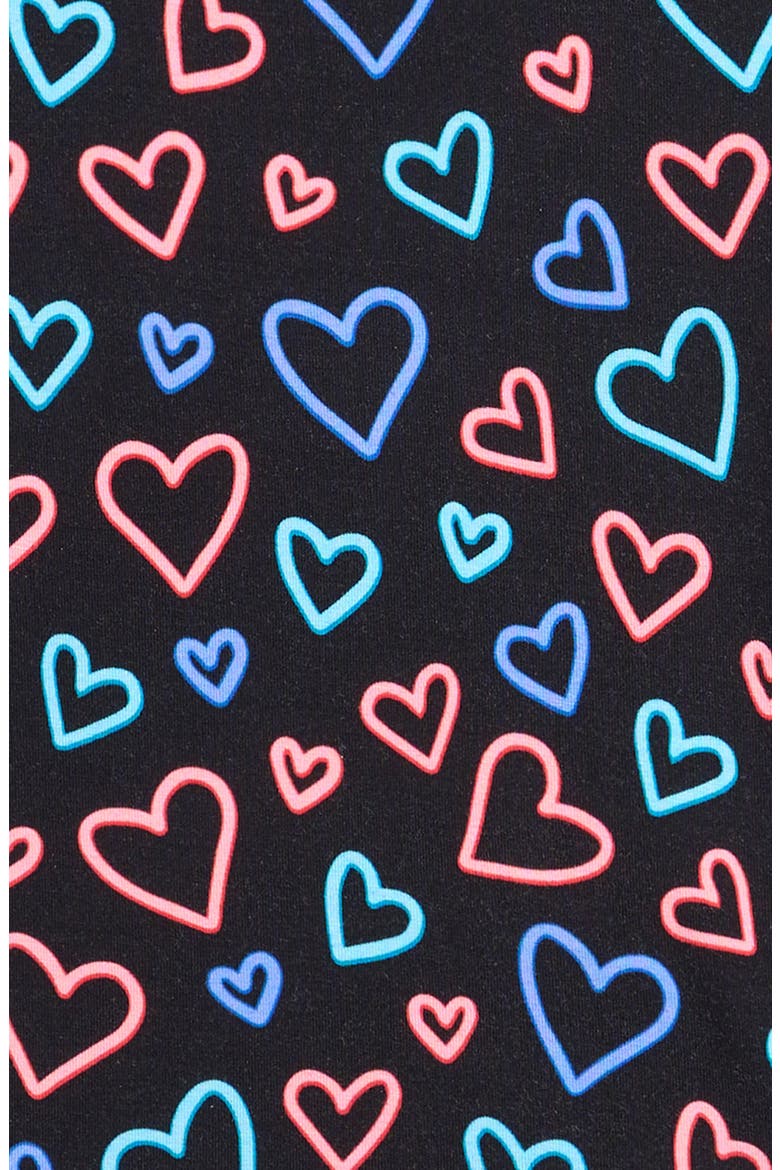 Kids' Print Fitted Two-Piece Pajamas, Alternate, color, ELECTRIC HEARTS 2.0