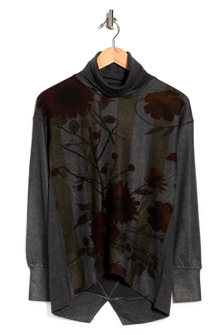Turtleneck Cutout Sweater, Alternate, color, GREY