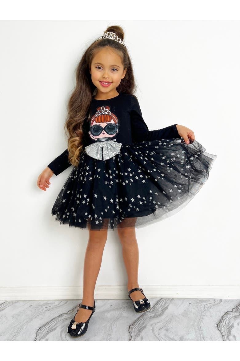 L.O.L. SURPRISE It Baby Shimmer Star Star Tutu Dress, Alternate, color, Black