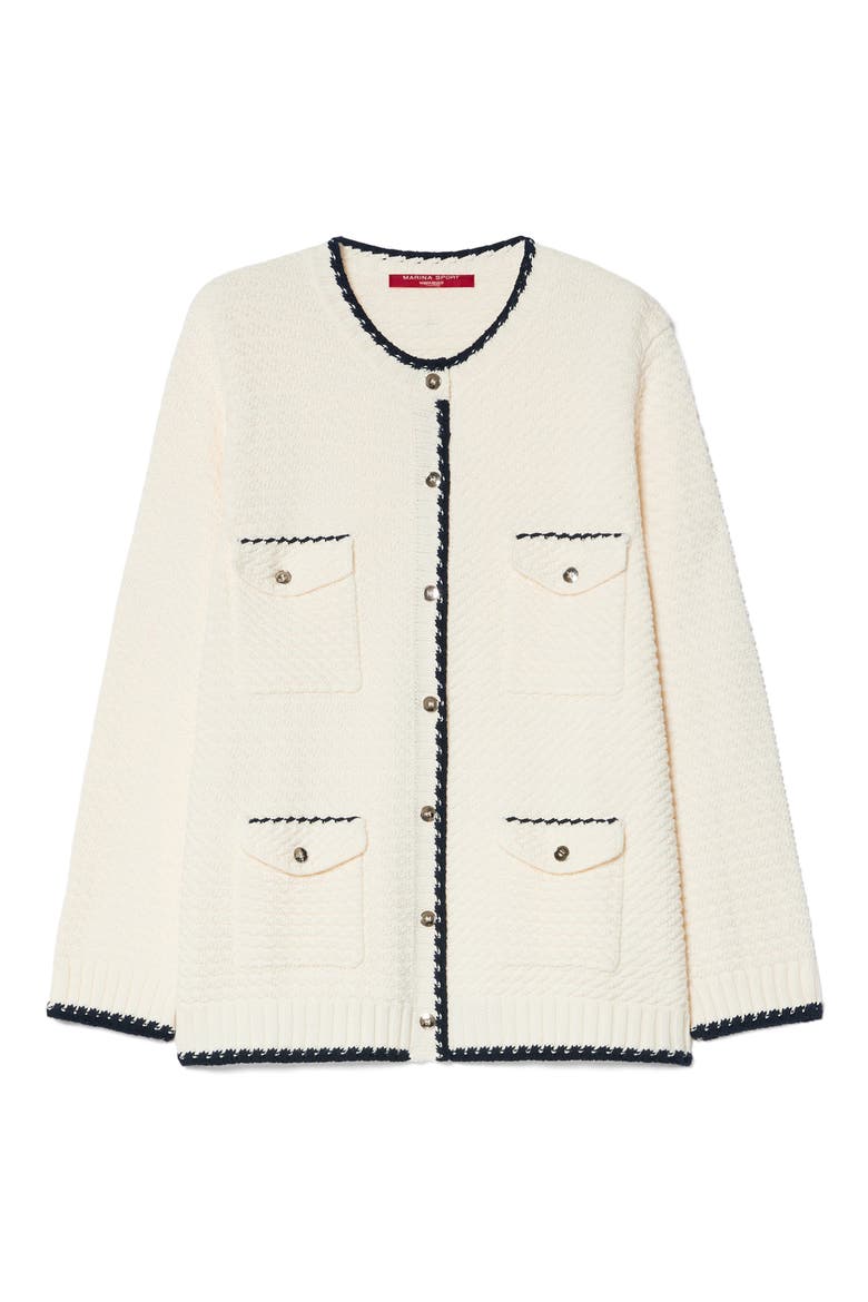 Mrs. Armony Cotton Button-Up Cardigan, Alternate, color, IVORY
