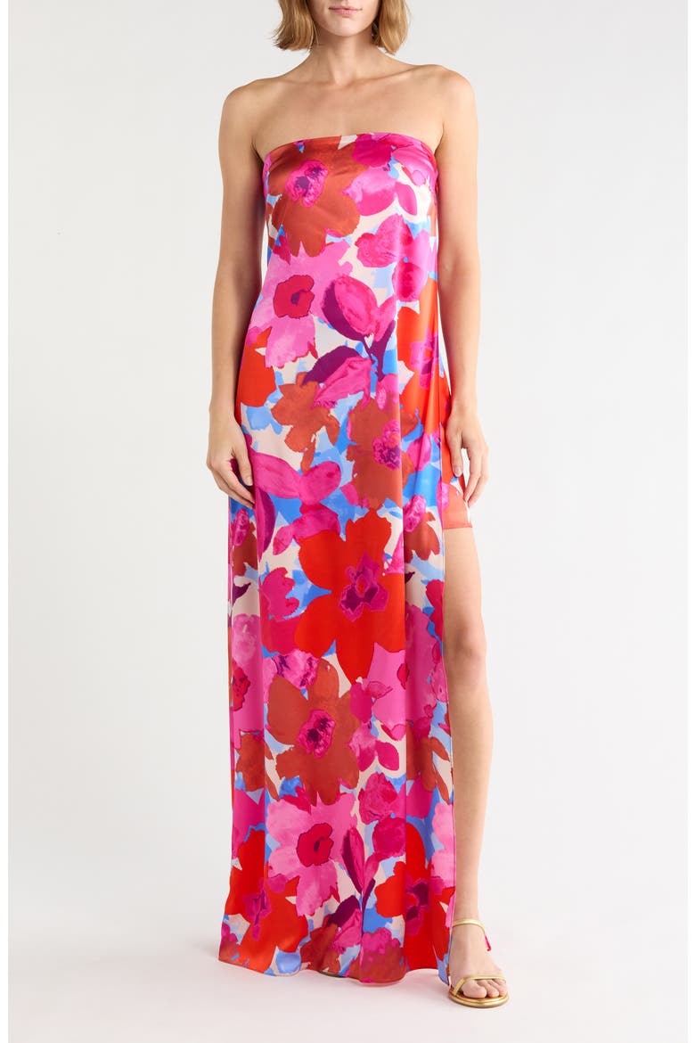 Lyle Strapless Gown, Main, color, ROSA PINK MULTI
