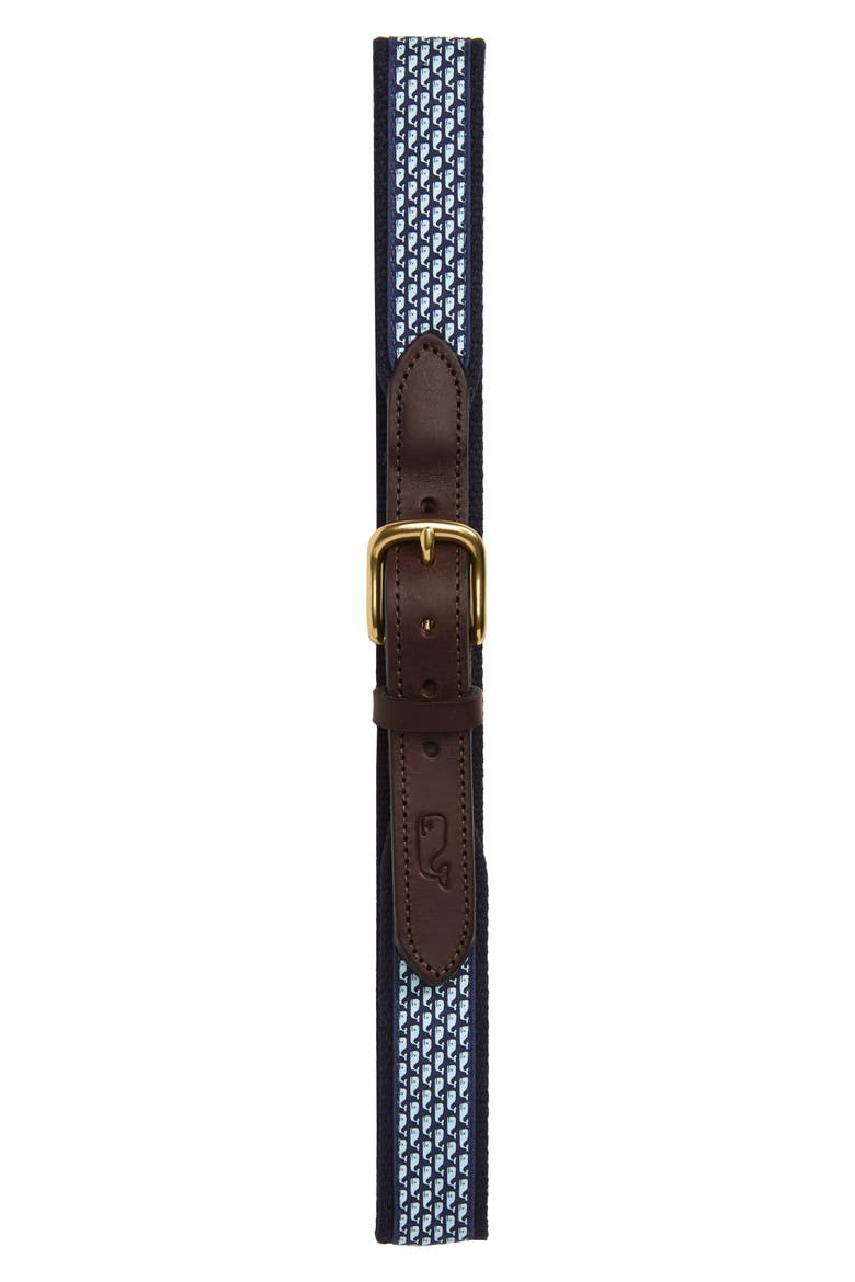 Whale Print Club Belt, Main, color, NAVY
