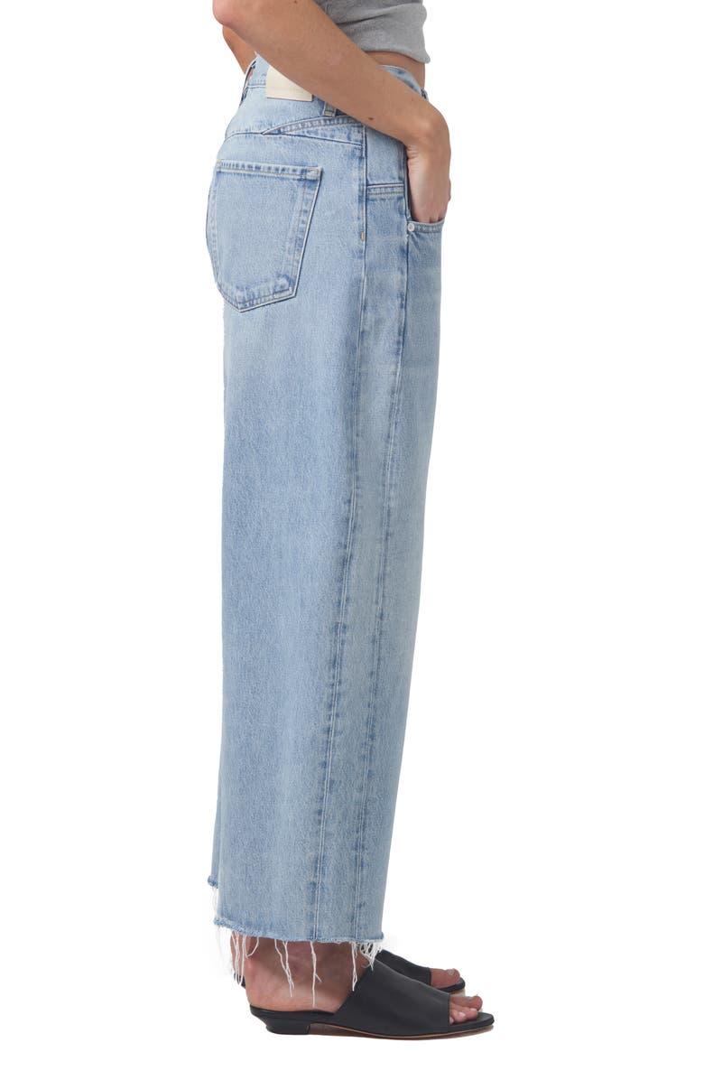 Citizens of Humanity Bisou High Waist Raw Hem Crop Barrel Wide Leg ...