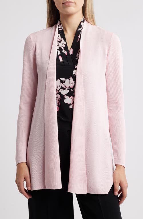 Anne Klein Nappa Open Front Cardigan In Peony Pink