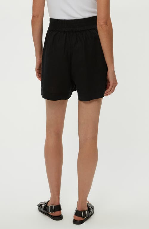 Shop Michael Stars Mavis Linen Shorts In Black