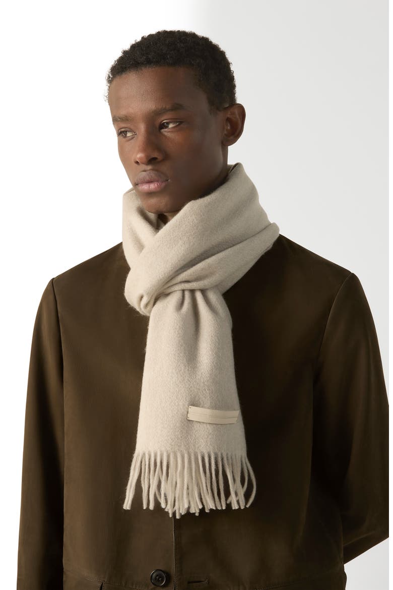 Cashmere Scarf, Alternate, color, CREAM WHITE