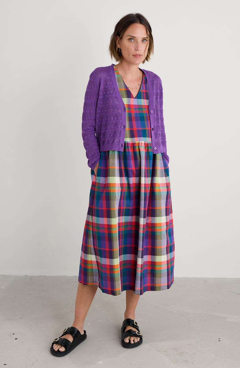 Seasalt Cornwall Sweet Day Pointelle Organic Cotton Cardigan, Alternate, color, Knit Melange Pansy