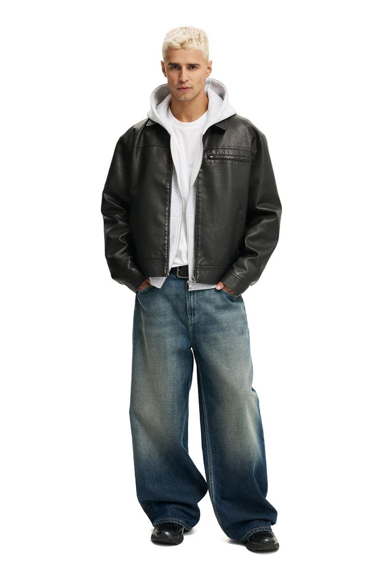 Men's Cropped Zip Up Hoodie, Main, color, Grey Marle