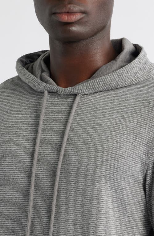 Daniel Buchler Pinstripe Pajama Hoodie In Gray