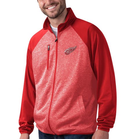 Men's G-III Sports by Carl Banks Red Detroit Red Wings Runners Raglan Full-Zip Track Jacket