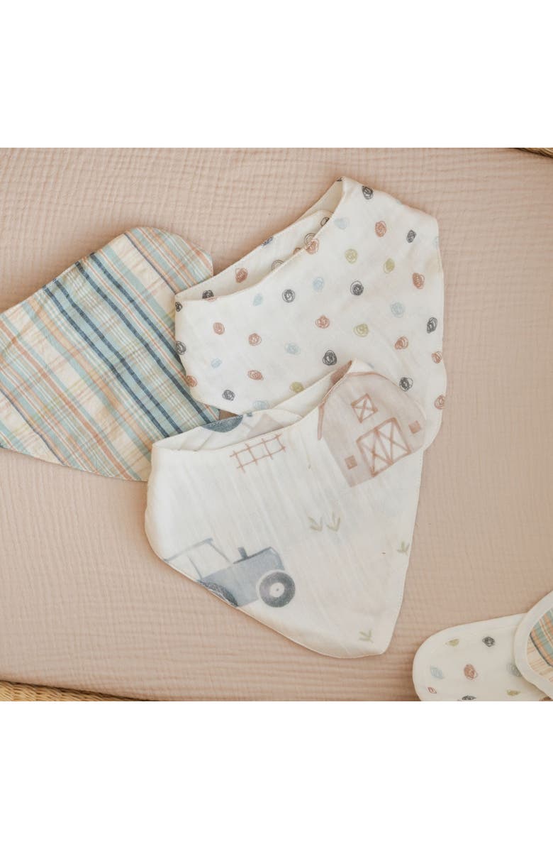 CRANE BABY Tractor Assorted 3-Pack Cotton Bibs Set, Alternate, color, Beige