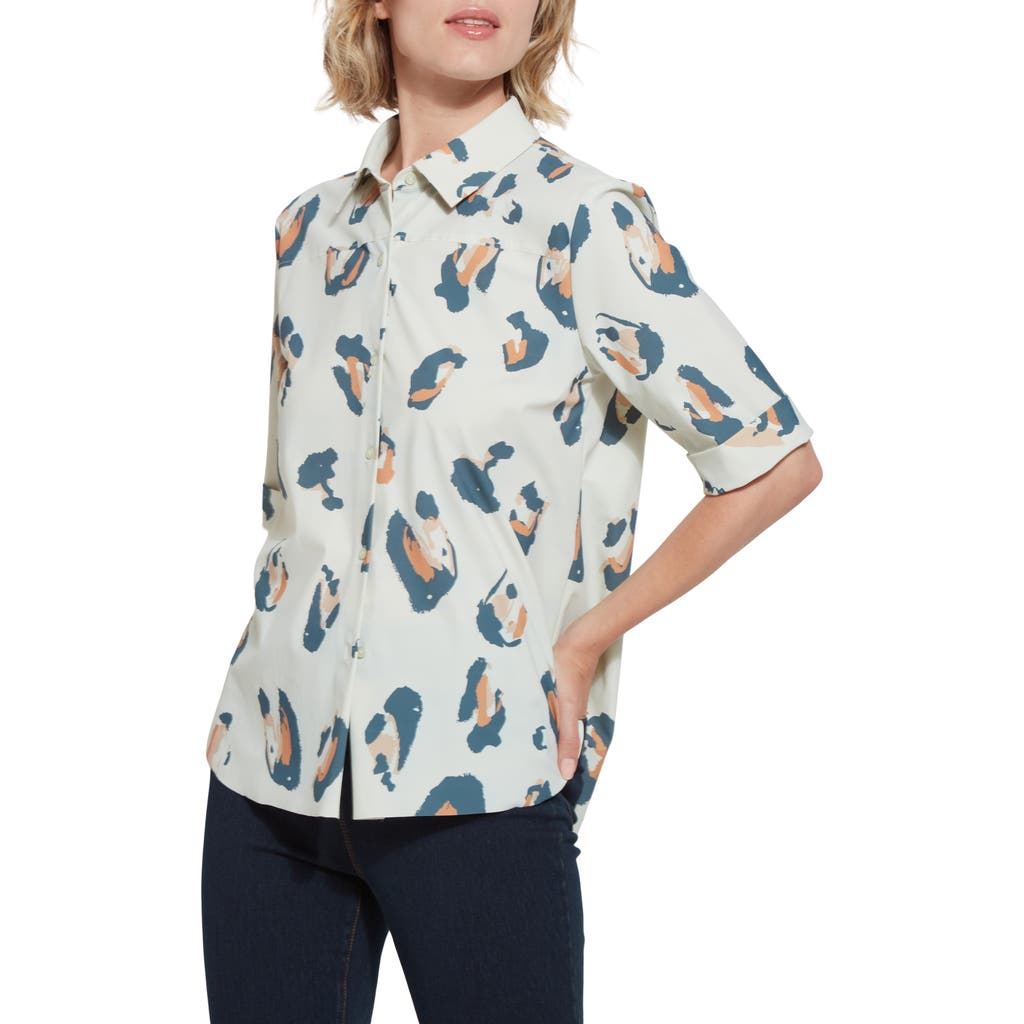 LYSSÉ LYSSÉ JOSIE BUTTON DOWN PRINT SHIRT