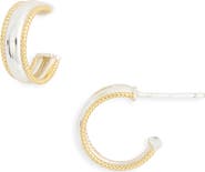 ARGENTO VIVO Two-Tone Rope Border Hoop Earrings