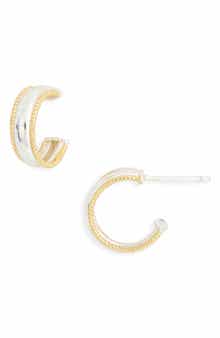ARGENTO VIVO Two-Tone Rope Border Hoop Earrings