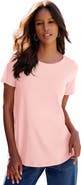 Roaman's Plus Size Cotton Ultimate Crewneck Tee