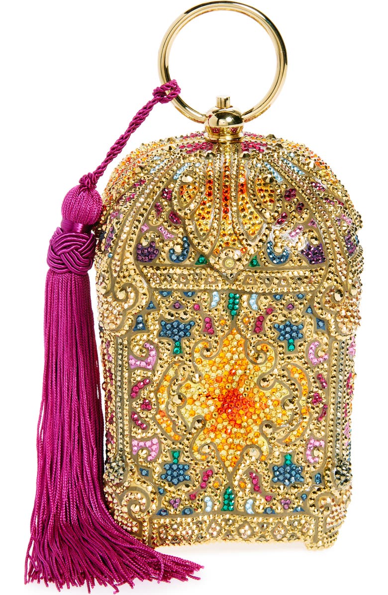 Judith Leiber Lantern Divine Crystal Embellished Clutch, Main, color, Champagne Aurum Multi