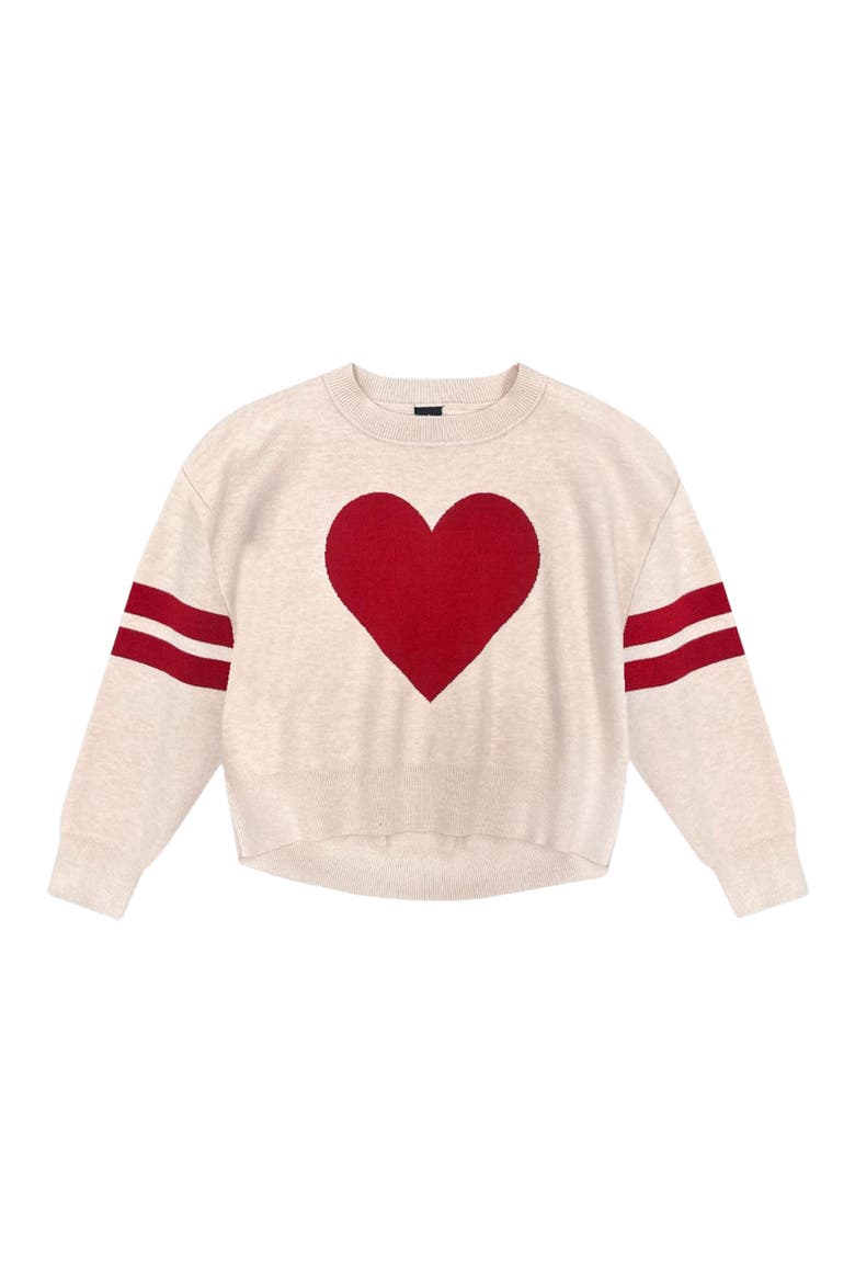 Kids' Heart Graphic Sweater, Main, color, OATMEAL HEARTS